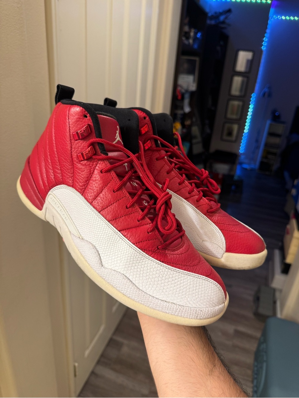 Jordan Red & White High-Top Basketball Sneakers